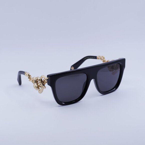🕶️ New Roberto Cavalli SRC014M 0700 Sunglasses - Shiny Black/Gold Frame - Picture 9 of 11